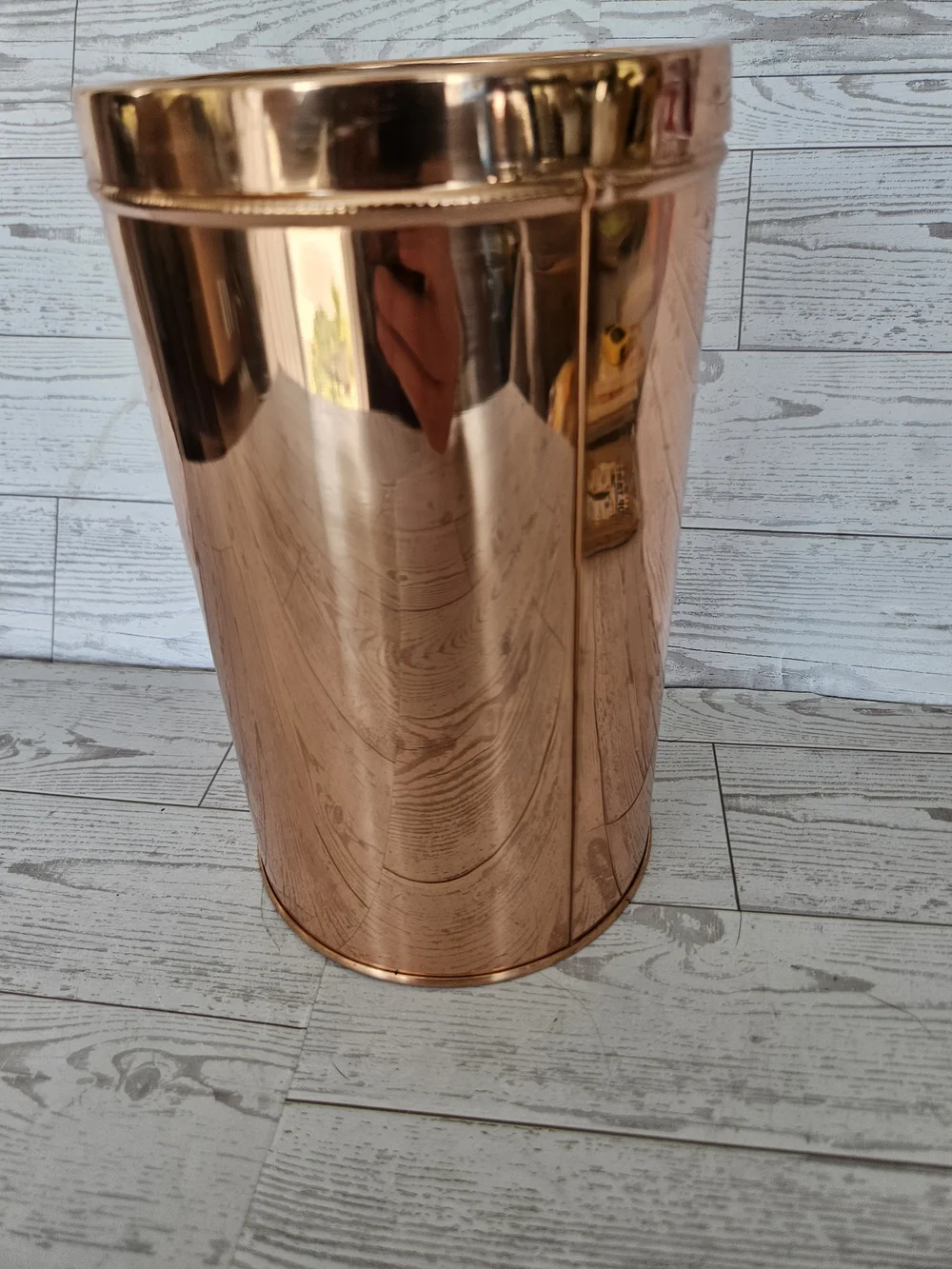 Copper Tone Wine Cooler Ice Bucket with Brass Plaque